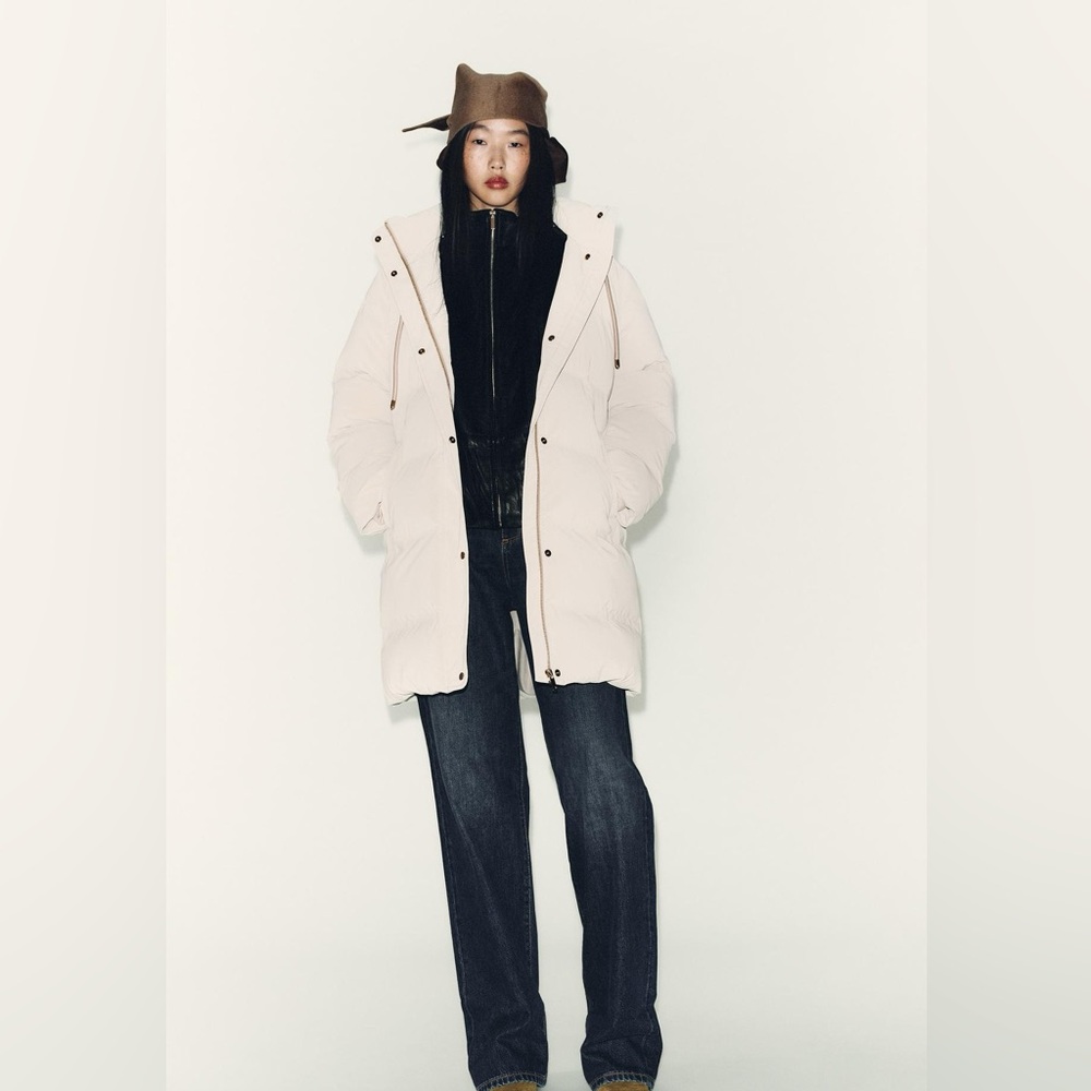 Zara | Cream Puffer Jacket